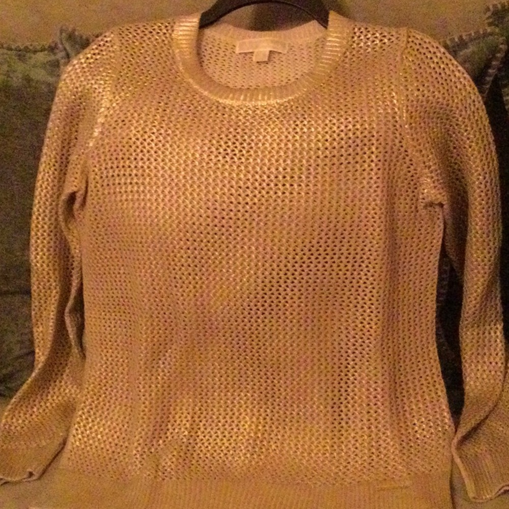 Micheal Kors  gold metallic sweater, perfect for the Holidays !